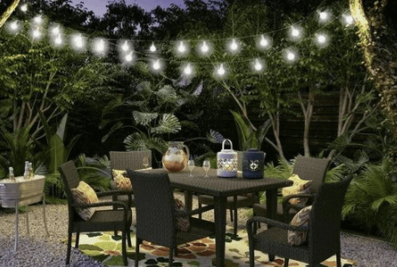 luces colgantes para jardines pequeños